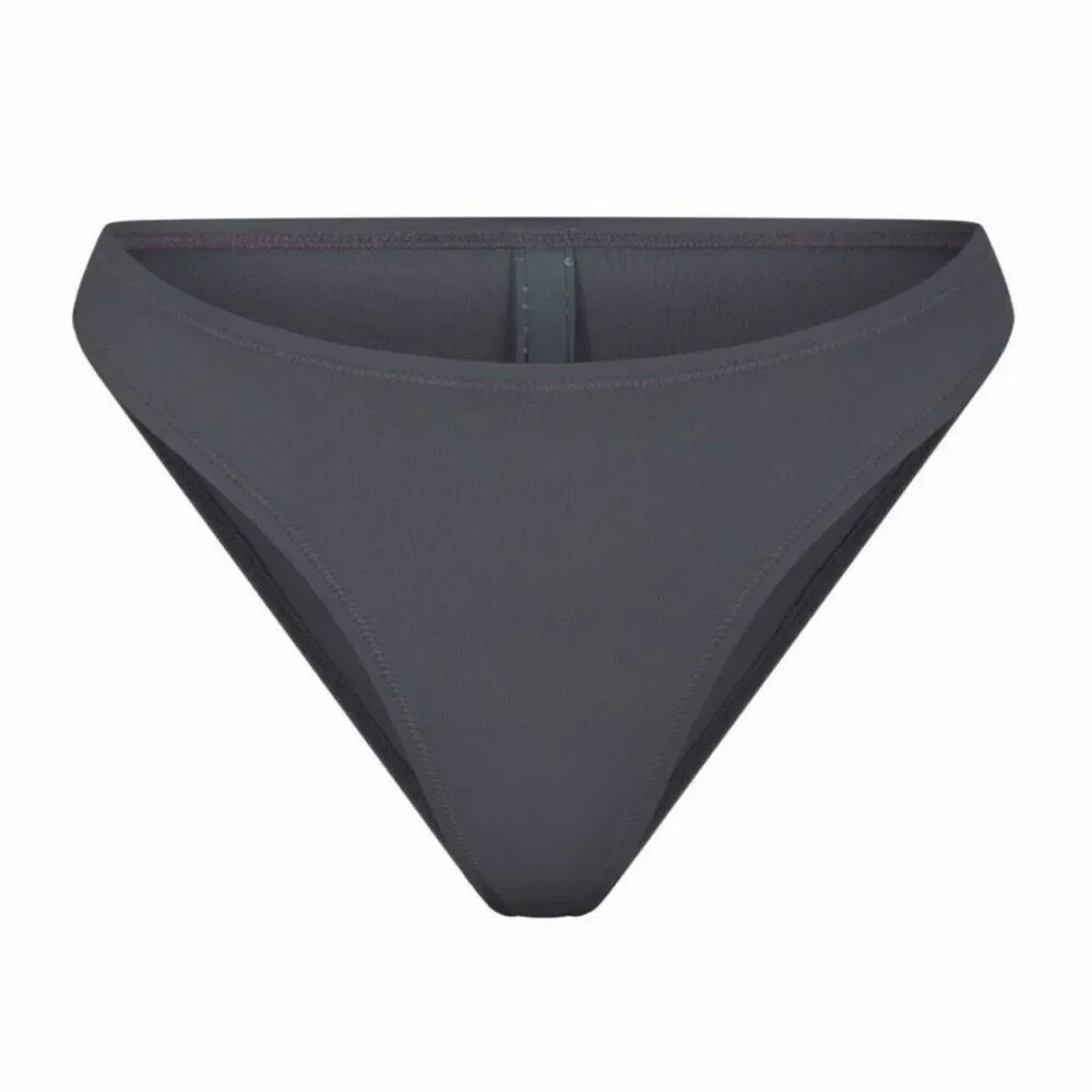 Skims Swim Mid Waist Bottom size Medium Triangle Top size Large Gunmetal